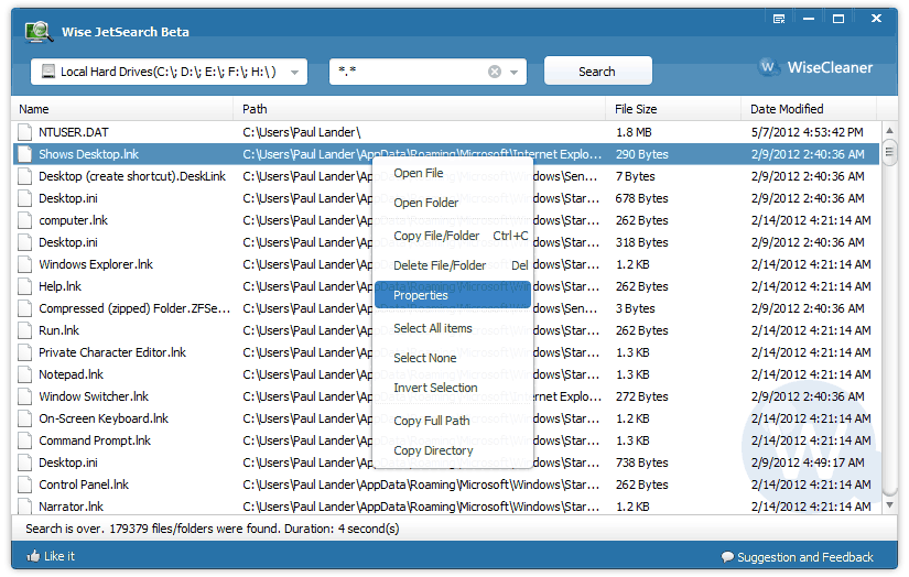 Locate File And Folder By Name Wildcard Instantly