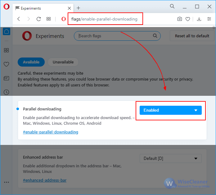 opera browser allows addresses