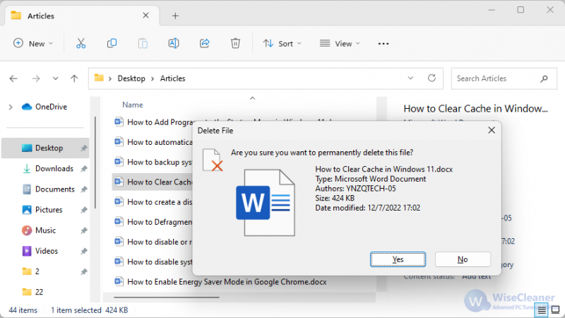 How to deals permanently delete files