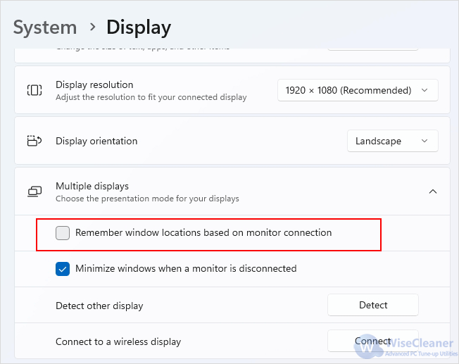 Change Display Settings