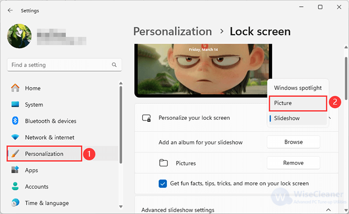 Disable the Windows Spotlight Theme from Settings. 